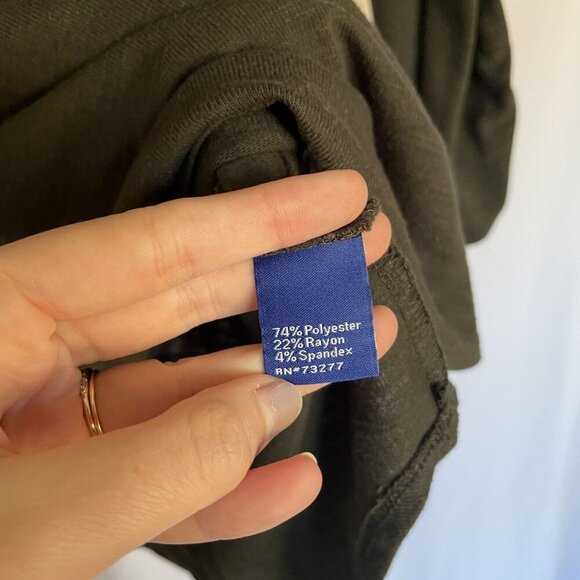 Apt. 9 forest green 3/4 sleeves knit style top women's size small circle neck - Picture 5 of 7